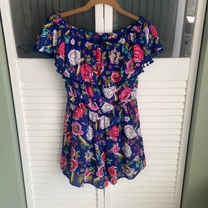 As U Wish Floral Romper Size Small